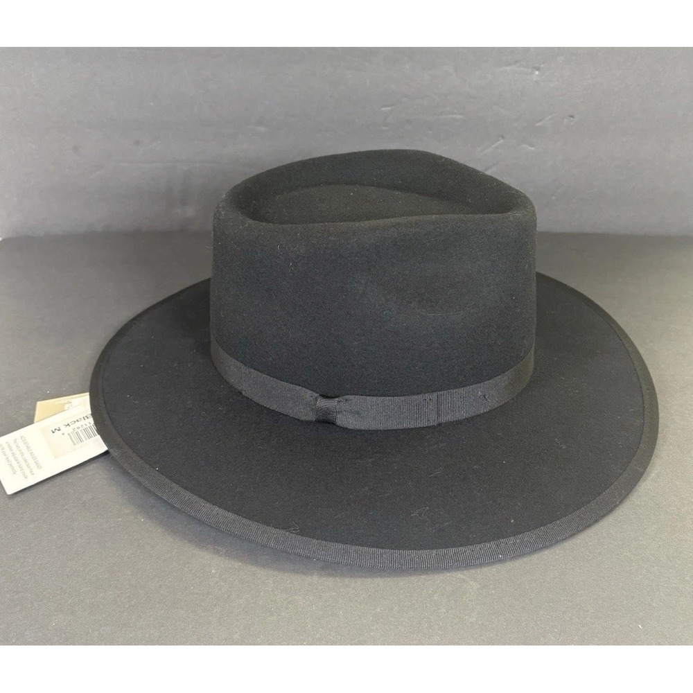 American Hat Makers Bondi Black Felt Rancher Fedora Hat M 57cm NWT